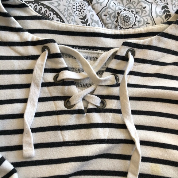 Striped Lace Up Old Navy Sweater - Picture 3 of 4